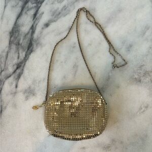 Women's Gold Sequin Crossbody Bag with Chain Strap
